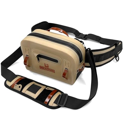 Lehigh Crossing, Waterproof Fishing Waist Pack, Fly Fishing Fanny Pack, Submersible Lumbar Pack (Baige) - color: Baige