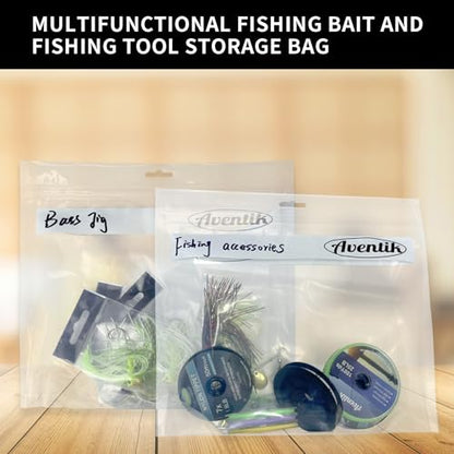 Aventik Fishing Bait Storage Bags - (10/20PACK) Durable Clear Organizer for Soft Plastic Baits, Lures, Tackle & Fishing Gear - Waterproof and Reusable Size11.18” X 9.45”(10pcs) - size: 11.18 X 9.45inch-10PACK