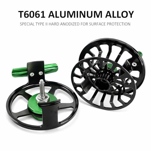 Aventik FLK II Fly Fishing Reel Aluminum Trout 3/5, 5/7, 7/9wt Large Arbor Freshwater Fly Reel - size: 7/9wt, style: Black-without Line