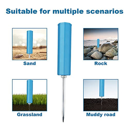 6pack Fishing Rod Holder Ground Support with Bite Alarm Bells, Bungee Cords | Fishing Pole Holder for Bank Beach River Lake Spikes Stand Rack, Night Fishing Gear, Reinforced PVC