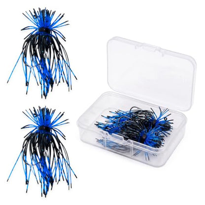 Spider Jigs, Multi Variants - Finesse Style Fishing Lures with Ultra Point 2/0 Hook & Buzz Cut Silicone Skirt