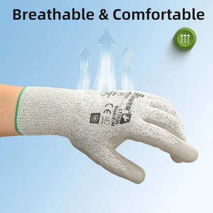 Schwer 240 Pairs Safety Work Gloves with Certified Level 6 Abrasion Resistance, ANSI A2 Cut Resistant Working Gloves with Grip for General Use, Construction, Gardening, Mechanic, 3D-Comfort, LT5636, M - size: Medium, style: 240 Pairs