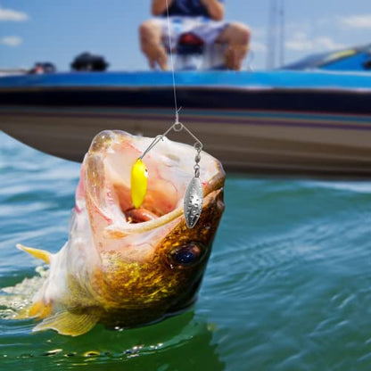 Fishing Spinnerbait Smooth Spoons Kit Fishing Spinner Blades Smooth Spoons Rigs with Willow and Teardrop Making Fishing Lures Replacement Accessories - color: A: 50Pcs Spinnerbaits Smooth Spoons Kit