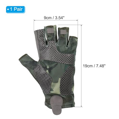 PATIKIL Fishing Gloves, Breathable Fingerless Sun Protection Gloves for Men Women Kayaking Rowing Cycling Hiking - color: Green, size: Medium