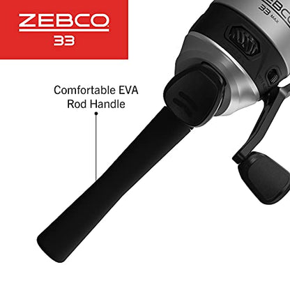 Zebco 33 Spincast Reel and Fishing Rod Combo, 6-Foot 2-Piece Fiberglass Rod with EVA Handle, Quickset Anti-Reverse Fishing Reel with Bite Alert - style: 6.5 Foot - Max Spincast