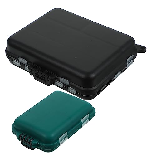 Toddmomy 2pcs Small Organizer Fishing Lure Container Built Partition for Long Use Storage