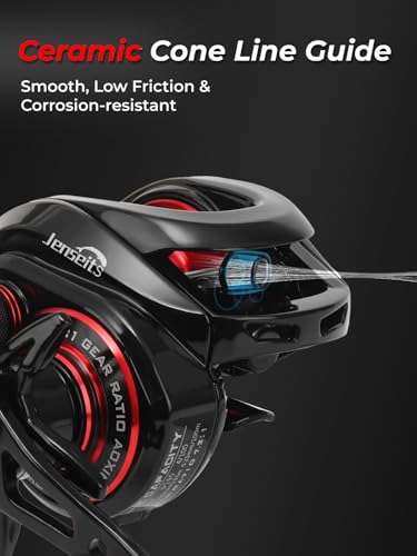 Jenseits Baitcasting Reel 7.3:1 High Speed Bass Baitcaster, Drag Clicker Version, Low Profile Casting Reel with 7+1 Bearings, 17.6LB Drag Magnetic Brake System - color: 7.3:1-Right
