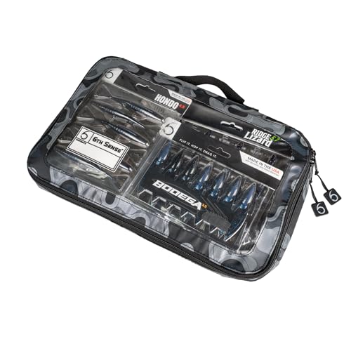 6th Sense – Bait View Fishing Tackle Bag, Clear View Soft Plastic Storage - color: Willis - Thermal Hog, size: Large