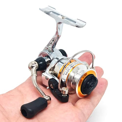 Micro Compact Spinning Reel, Mini 100 Metal Small Fishing Reel for Freshwater and All Season Fishing