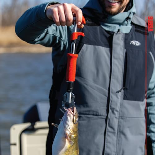 Bubba Fish Lip Grabber, Non-Slip Handle, Easy Reach Trigger, Analog Fish Scale, Marine Rated Stainless Steel for Freshwater and Saltwater Fishing