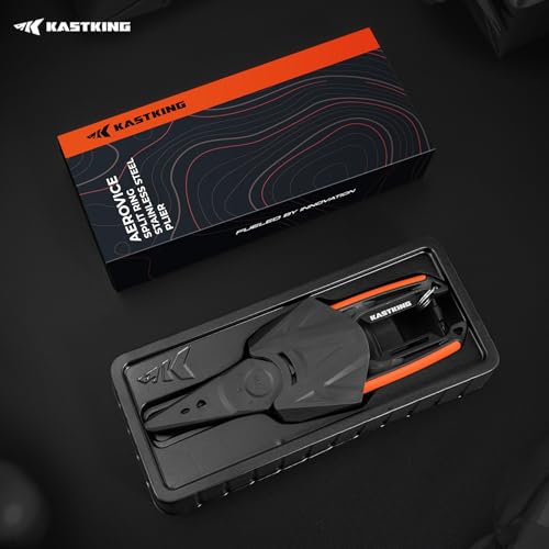 KastKing AeroVice 7.5” Fishing Pliers, 420 Stainless Steel, Uni-Body Construction, Lightweight & Corrosion-Resistant, Multi-Function Jaws, Braid Cutters, Sheath, Lanyard & Carabiner - style: 7.5'' Split Ring Nose