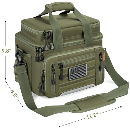 Fishing Tackle Bag - Holds 3400-3600 Size Tackle Boxes -Saltwater & Freshwater Fishing Bags - Padded Shoulder Strap Fishing Bags(Green) (Bag Only) - color: Green, style: Bag Only