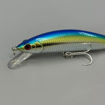 3pcs Heavy Minnow Tuna Fishing Lure Artificial Hard Baits Sinking Saltwater Seabass Wobbler Fish Baits Pesca Strong Treble Hooks Wobbler Jerkbait Swimbait AH1340 - color: AH1340B-5.1'' 1.4oz