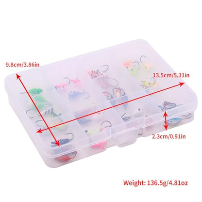Ice Fishing Jigs Kit Essential Ice Fishing Lures for Beginners to Hook Big Fish and Reel in The Fun! - color: A48Pcs