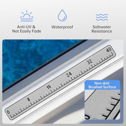 Fish Ruler with 3M Adhesive - 40in EVA Foam Fish Measuring Ruler for Fishing Boat Marine Accessories, Waterproof Non Slip Fish Measuring Tape, Fish Measurement Sticker Tool for Boat Kayak - color: Light Grey