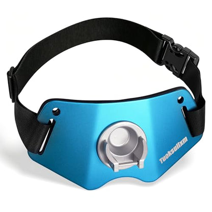 Fishing Belt Adjustable Belt Aluminum Protective plate Padded Waist Support for Fighting - color: Blue