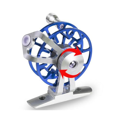 Reel, Aluminum Reels for Trout Pike Fly Fishing Winter Ice Wheel Fly Tackle Aluminum Saltwater - color: Red with base, size: Standard