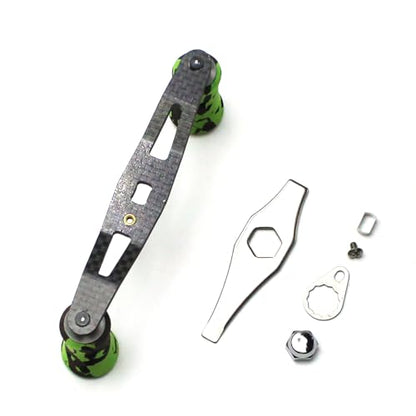 Mr. Z 95mm Carbon Fiber Baitcasting Reel Handle Compatible for Abu Garcia Shimano Daiwa Light Weight Low Profile Casting Reel - color: Camo Green, size: Left-handed
