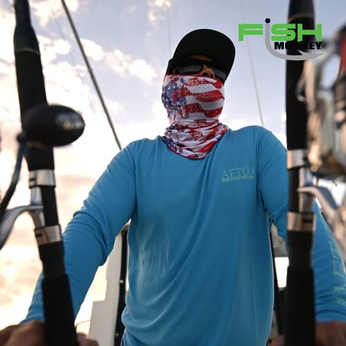 Fish Monkey UPF 50+ Sun Protection Performance Face Guard - color: Schooln' Bass, size: One Size