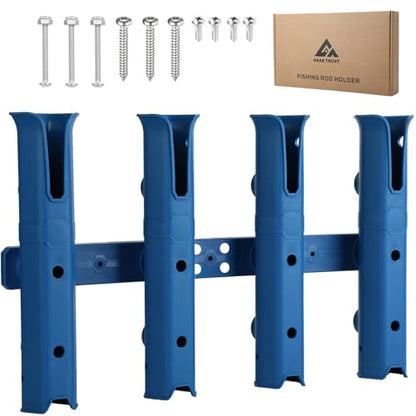 GearTrust Fishing Rod Holders, 4 Rod Holder for Boat Golf Cart & Garage | 4 rod holder for boat. Adjustable tube fishing pole holders for boats, golf cart, cooler, kayak, jetski & john boat. - color: Navy Blue