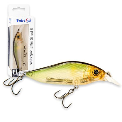 Flat Sided Japanese-Style Crankbait Elfin Shad – Medium Diving Bass Fishing Lure, Hard Bait Shad Crankbait for Freshwater Velrifya - color: 07-Icy Shad