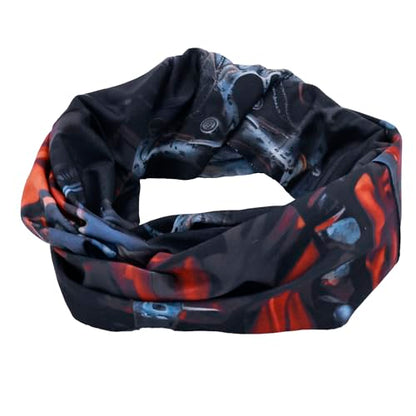 Obacle Neck Gaiter Face Mask Bandana for Dust Wind Sun Protection for Men Women - color: Skull Gray Face Open Mouth