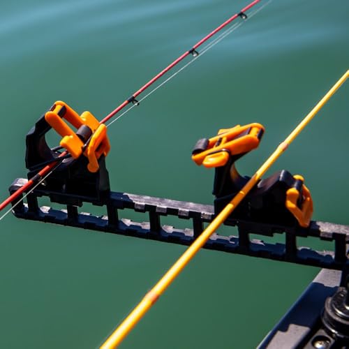 YakAttack SideStage Pro Rod Rack - Set of 2 with Style Options | Horizontal Fishing Rod Holder & Stager | Includes ClickTrac Rails & FlipGrips | Made in USA - style: Boat Track Systems