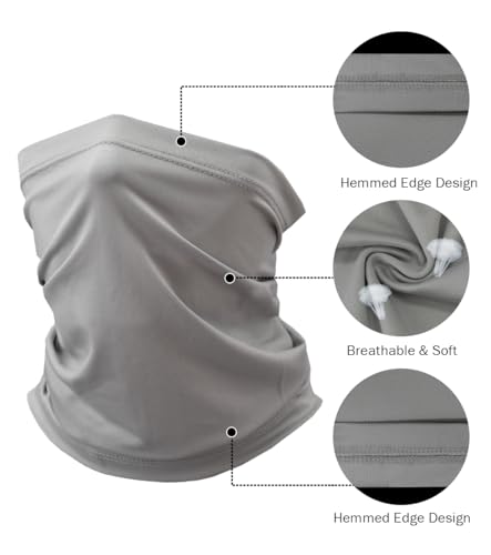 Fishing Neck Gaiter, Sun Protection Face Mask, Cooling Neck Shield Scarf Cycling Balaclava Bandana for Men and Women - color: Black+white+grey+light Grey