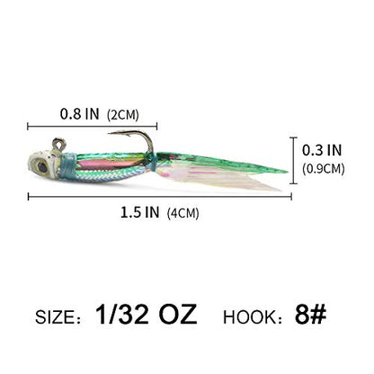 YZD Silverside Minnow Crappie Jig 12pcs - color: 03 Green