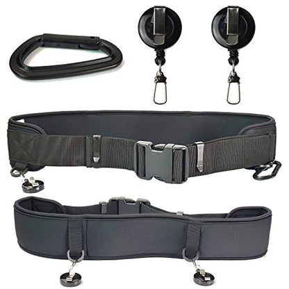 Riverruns Neoprene Adjustable Fishing Wading Belt, Fishing Wader Belt for Men Kayaking. - color: Black With Tools