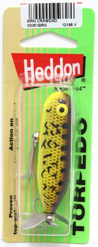 Heddon Torpedo Prop-Bait Topwater Fishing Lure with Spinner Action - color: Brown Crawdad, size: 3/8 oz (2 1/2 Inch)