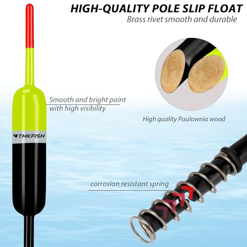 THKFISH Fishing Bobbers Fishing Floats and Bobbers Slip Bobbers for Fishing Balsa Floats Crappie Fishing Bobbers Fixed Bobber (1.5"X0.59"X5.4") (2.5"X0.59"X5.4") - color: 2.5"X0.59"X5.4"-5pcs