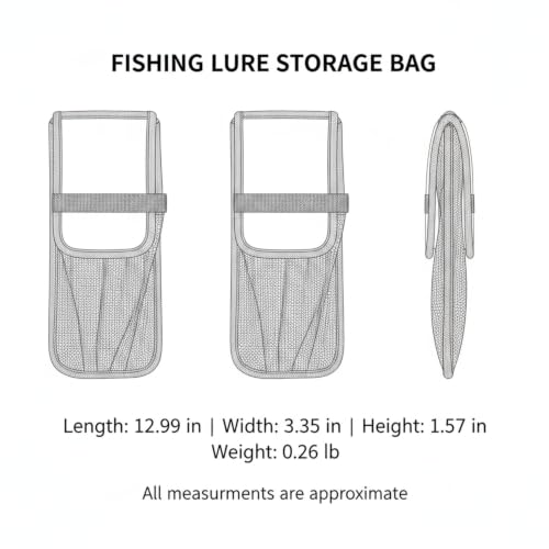 Boat Deck & Tackle Box Lure Organizer, Roll-Up Soft Storage Bag with 5 Compartments for Jigs and Baits, Black Polyester Case