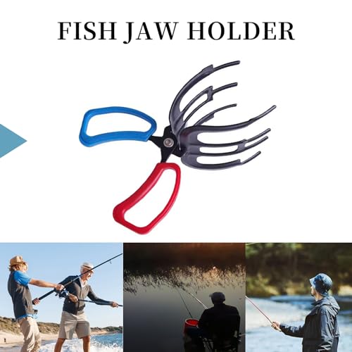 2 PCS 3 Claw Fish Gripper, Metal Fishing Pliers Gripper, Fish Control Clamp Claw Tong Grip Tackle Tool, Multi 3 Teeth Fishing Pliers for Most Freshwater Fish Grip Tackle Holder - color: 3 Claw+2 Claw
