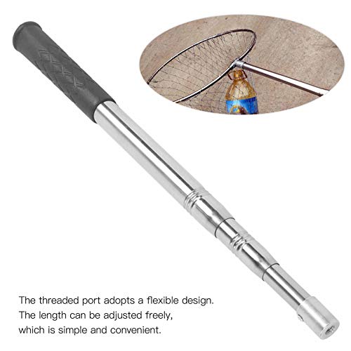 Fishing Landing Net, 3-Section Telescoping Stainless Steel Handle Multi-Use Net for Freshwater Saltwater Ice Fishing Anglers