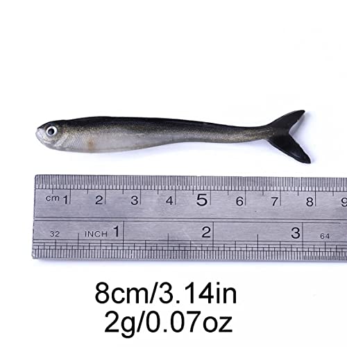 Soft Plastic Swimbait Paddle Tail Shad Lure Soft Bass Bait，Soft Lures，Fishing Lures, Mino Swim Bait for Catch bass, Trout,Rockfish（10Pcs）