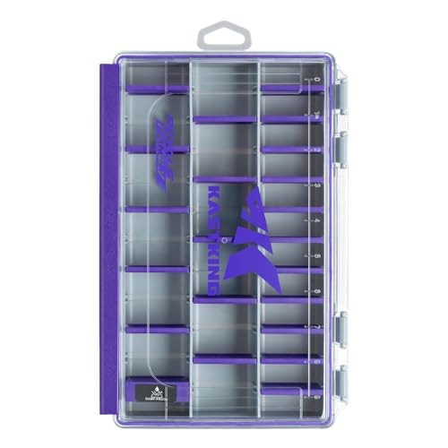 KastKing HyperSeal Waterproof Tackle Box, 3600 and 3700 Tackle Trays, Fishing Tackle Box Organizer with Removable Dividers, Lure Box and Terminal Tackle Storage,Purple - color: Purple, size: 3600(1 Pack)