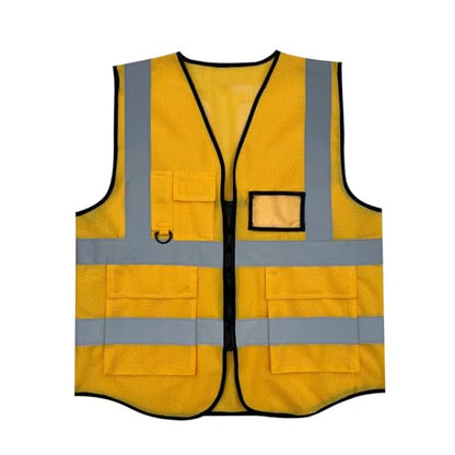 Fishing Vest - Work Vest for Men V Neck Zip Up Lightweight Breathable Sleeveless Utility Jackets Mesh Outwear Vests 2026 - color: 04# Yellow
