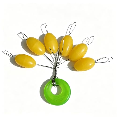 Super Big Fishing Stops Soft Silicone Luminous Glow Fishing Bobber Stopper,6 in 1 Beads Float Sinker Stops - color: Yellow, size: S-300PCS