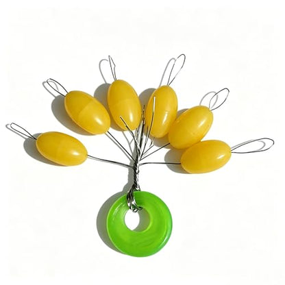 Super Big Fishing Stops Soft Silicone Luminous Glow Fishing Bobber Stopper,6 in 1 Beads Float Sinker Stops - color: Yellow, size: XL-300PCS