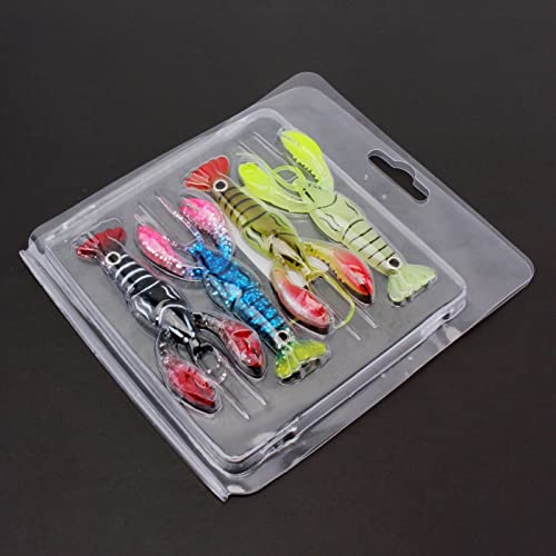 4pcs 3.5inch Crayfish Fishing Lures Bait, Lifelike Crayfish Fishing, Silicone Soft Crawfish Lures Bait Artificial Crawfish for Carp Bass