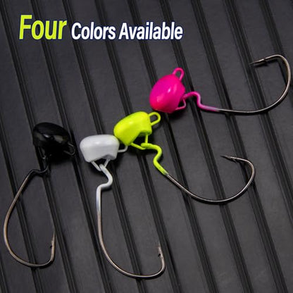Dr.Fish 10 Pack Ned Rig Jig Heads Weedless Swinging Jig Head for Crappie Fishing EWG Wide Gap Hook Freshwater Swimbait Bass Fishing Lure - color: Black, size: 3/4oz(#2/0)