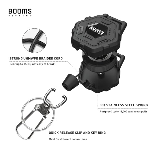 Booms Fishing RG5 Retractable Keychain with Belt Clip, 2-Pack Fishing Zinger Retractor, Heavy Duty Badge Holder, 2 Options - style: Basic Style
