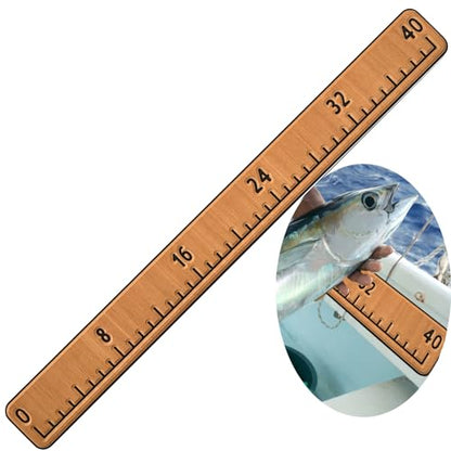 Fish Ruler for Boat 40"/48" with Backing Adhesive Fish Measuring Sticker Foam Fish Measuring Board for Fishing Boat, Cooler, Kayak, Yacht Fish Ruler Boat Accessories - color: Light Brown
