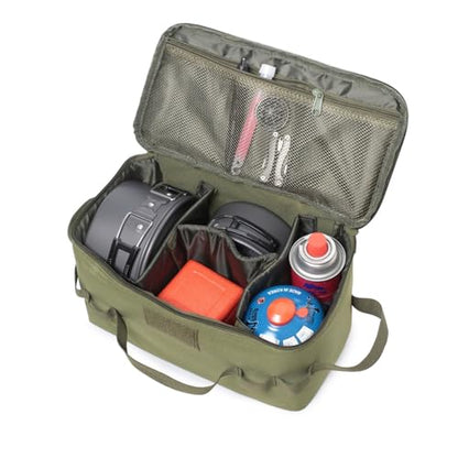 Fishing Tackle Bag Outdoor Camping Cookware Tool Bag Portable Large Capacity Tote Storage Bag Picnic Tactical Soft Case (Military green(13.38''L x 6.69''W x 7.48''H)) - color: Military green(13.38''L x 6.69''W x 7.48''H)