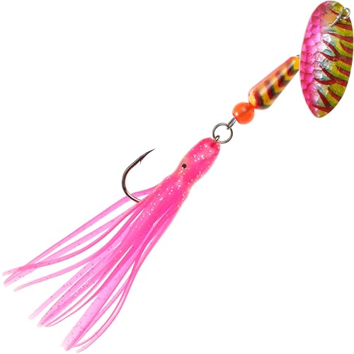 Panther Martin PMSSTUVHHS Salmon & Steelhead Hammered Hoochie Skirt Spinning Lure Catches Northern Pike, Steelhead, Barracuda, Bluefish and More - color: HMR UV Gold/Pink, size: 20 (1 oz)