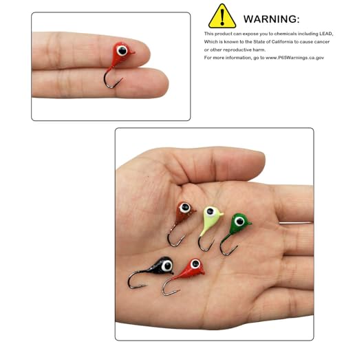 Ice Fishing Jigs Lead Jig Heads Fishing Lure Jigs Winter Metal Lures - color: 0.75inch/0.07oz-10pcs