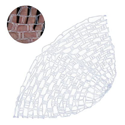 Large Clear Invisible Soft Rubber Landing Net Replacement Mesh for Fly Fishing – Snag-Proof, Fish-Friendly, Lightweight and Portable