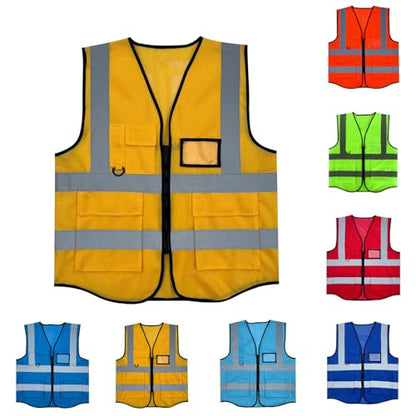 Fishing Vest - Work Vest for Men V Neck Zip Up Lightweight Breathable Sleeveless Utility Jackets Mesh Outwear Vests 2026 - color: 04# Yellow