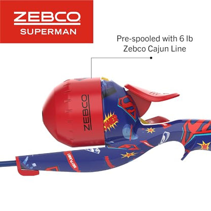Zebco Youth Floating Spincast Reel and Fishing Rod Combo, Pre-Spooled with 6-Pound Cajun Line - color: Blue/Red/Yellow